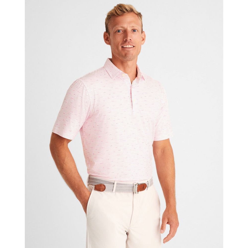 Johnnie-O Sun Bathin' Striped Polo - Taffy Size M